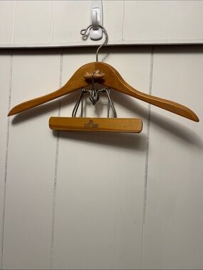 Harmony house vintage Wooden Suit Hanger with Clamp - Natural Brown